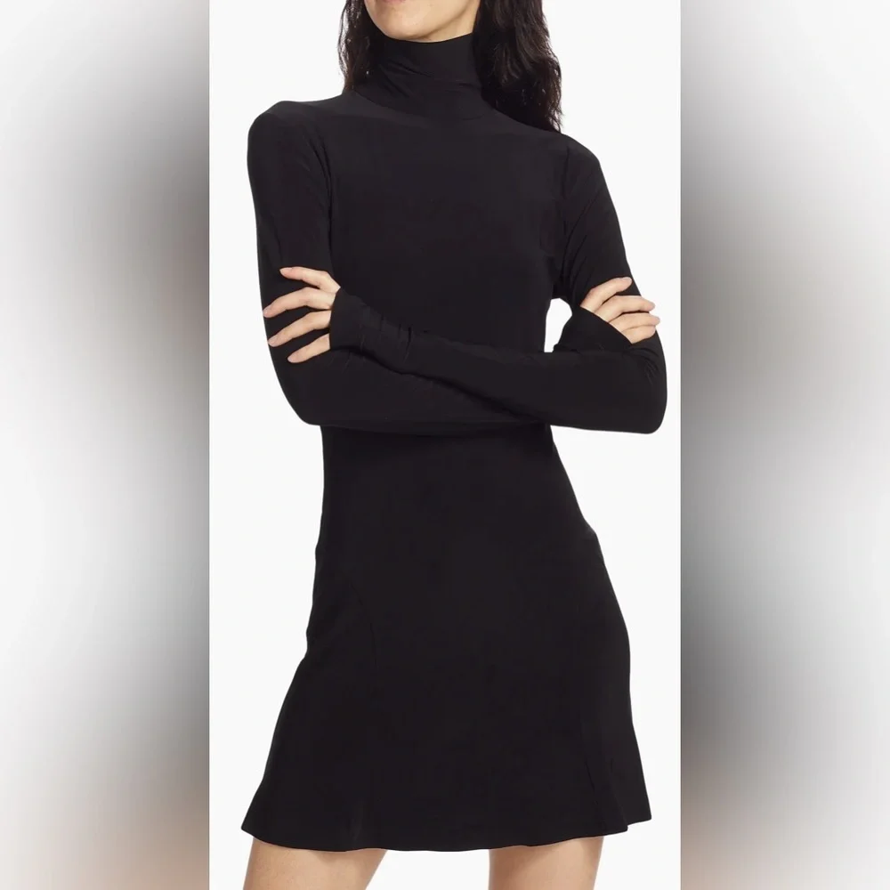 Long Sleeve Turtleneck Fishtail Mini Dress - Picture 5 of 11